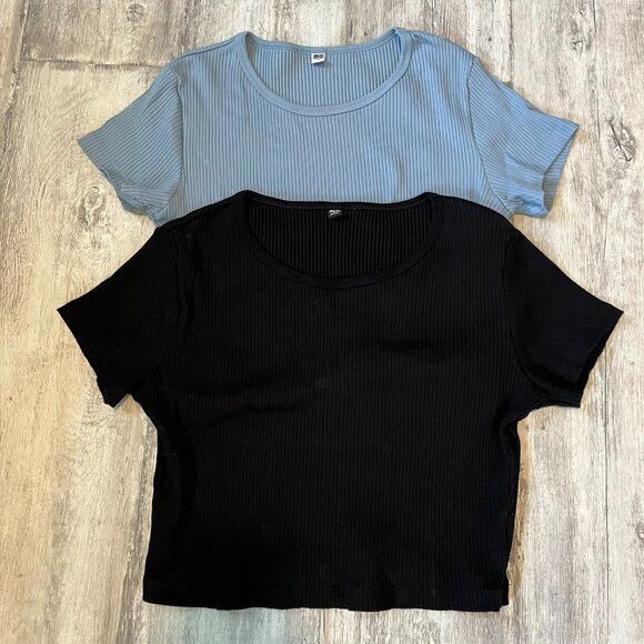 Uniqlo Short Sleeve Tees - Black and Blue - Picture 1 of 10